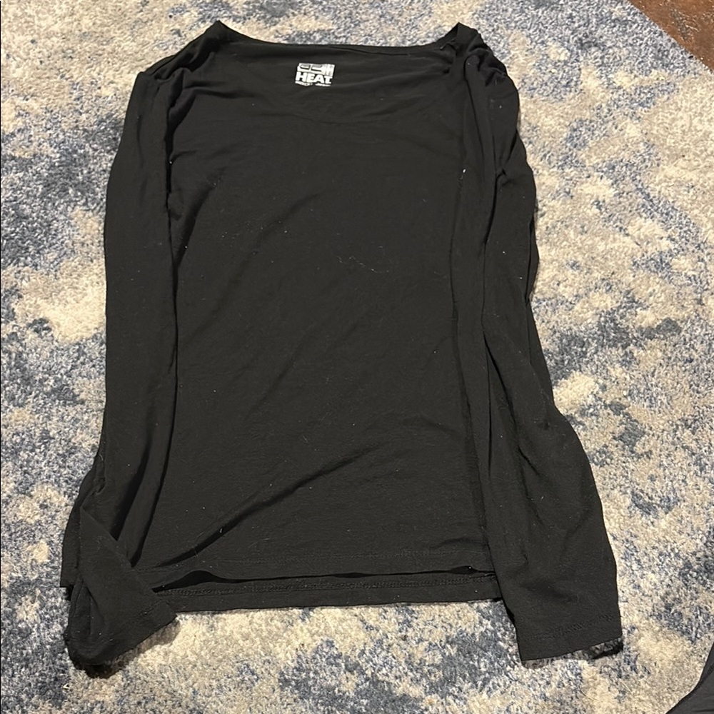 32 Degrees Black Fitted Long Sleeve Blouse